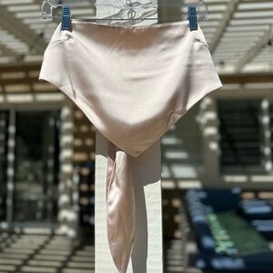 Women’s Silk Beige Scarf Top